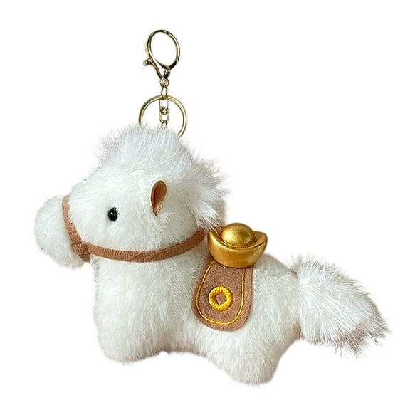 Adorable Plush Horse Keychain Soft Stuffed Toy Holder for Backpacks, Bags & Purse Charm Decorations