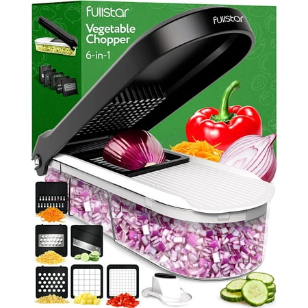 

Fullstar Mini Vegetable Chopper - Vegetable Cutter Food Chopper Veggie Chopper Onion Chopper Vegetable Chopper With Container Vegetable Slicer Vegetable Cutter Mandoline Slicer (6 Inserts)