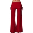 thumbnail image 2 of Ierhent Yoga Panta Womens Flare Yoga Pants Decorated Fold Over Out Sports Workout Yoga Running(Red,3XL), 2 of 4