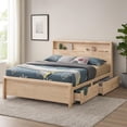 thumbnail image 7 of Gilu Twin Size Bed-Bookcase Headboard-2 Drawer Footboard-Whitewash, 7 of 7