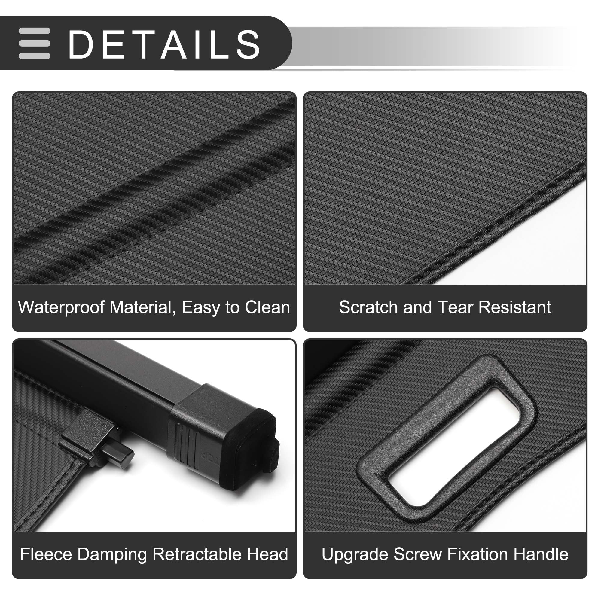 Unique Bargains Retractable Cargo Cover for BMW Rear Parcel Shelf Shield Shade Black1