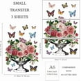 thumbnail image 2 of 3pcs/Set Butterfly Flower Transfer Stickers Rub on Transfers for Furniture and Crafts 6x12 Inch Garden Floral Rub on Decals Retro Furniture Decals for Wood Window Scrapbook Home Decor, 2 of 8