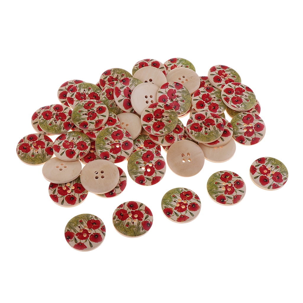 50 Botones de con de Flores Mixtas para Manualidades, Y Manualidades ...