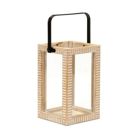 Cheungs 6031S Abner Ridge Patterned Wood Lantern & Handle - Small