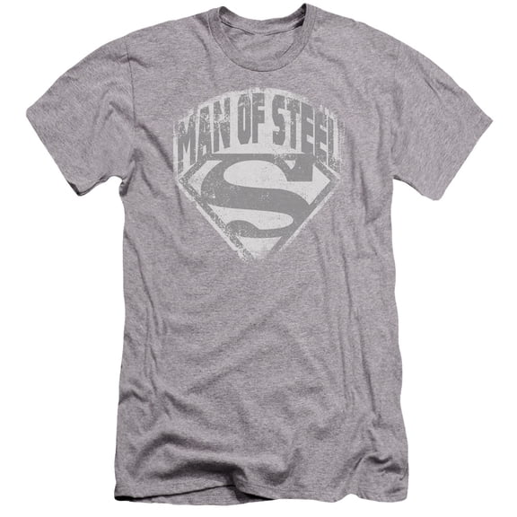 Superman - Man Of Steel Shield - Premium Slim Fit Short Sleeve Shirt - Medium