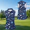 thumbnail image 2 of Aplkyhs Matching Golf Shirts for Couple Racerback Design Golf Tennis Tank Top Soft and Comfortable 4-Way Stretch for Golf,Tennis,Hiking,Running,Gym Blue Dog Paw, 2 of 5