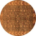 thumbnail image 1 of Ahgly Company Indoor Round Oriental Orange Industrial Area Rugs, 4' Round, 1 of 4