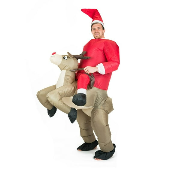 Christmas Xmas Santa's Reindeer Ride Inflatable Costume for Adults (One Size)
