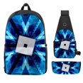 thumbnail image 3 of Traje de tres piezas con estampado Roblox circundante para estudiantes de escuela primaria y secundaria, bolso escolar, bolso para bolígrafos, bolso de mensajero, nuevo producto, 3 of 4