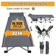 thumbnail image 4 of Foldable Camping Cots for Adults, Double Layer 1200D 500lb Loading Cot for Sleeping, Heavy Duty Guest Bed with Mattress Carrying Bag (1, Plus Size- Grey), 4 of 6