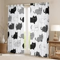 thumbnail image 2 of jejeloiu Cartoon Cat Kitten Curtains Pack of 2 (42x84 Each),Pet Loves Curtains Blackout,White Black Gray Bedroom Curtains For Boys,Luxury Bedroom Decor, 2 of 6