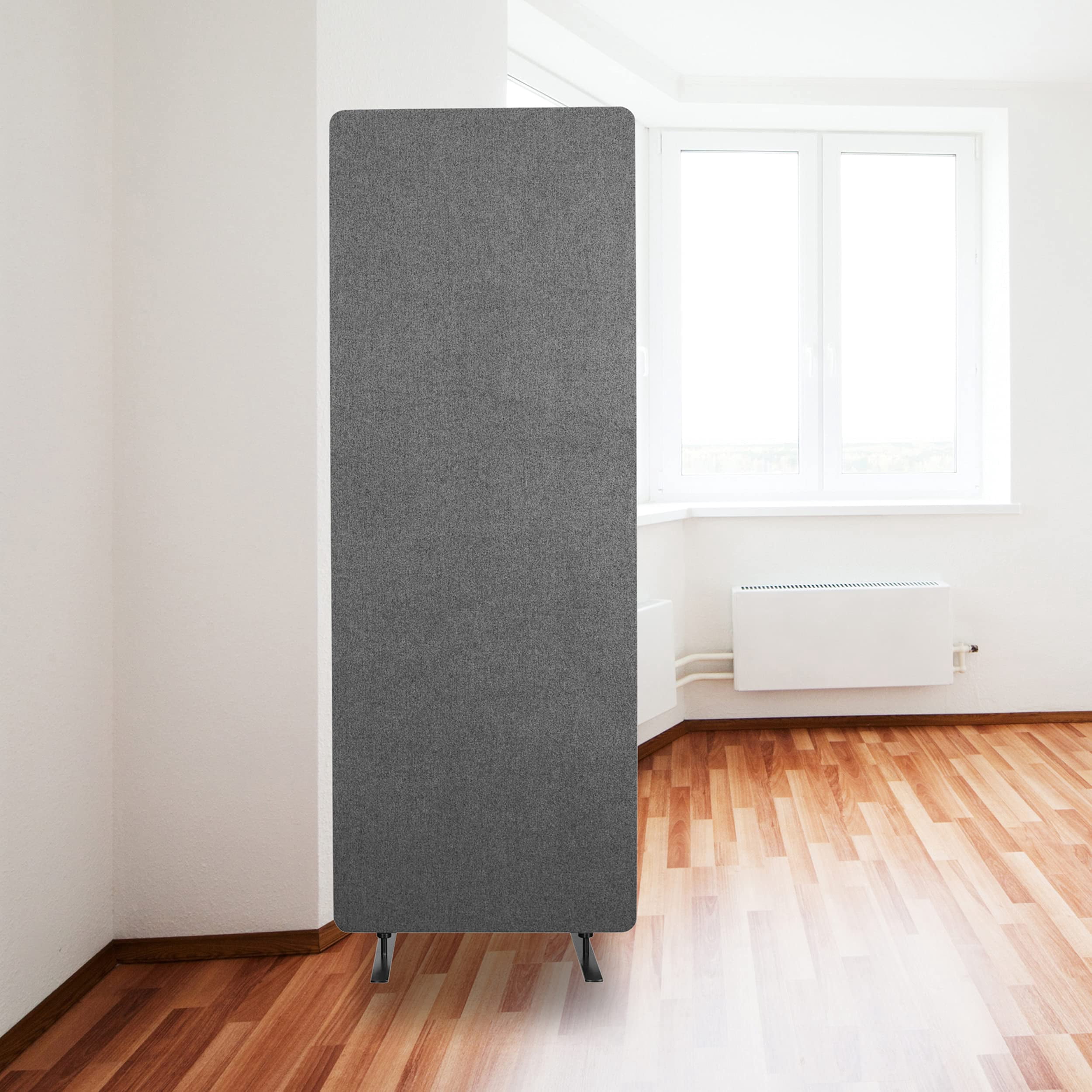Stand Up Desk Store ReFocus Freestanding Noise Reducing Acoustic Room Wall Divider Office Partition (Ash Gray, 23.6"  x 66" , Stand-Alone Panel)