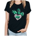 thumbnail image 1 of Camisetas de Manga Corta para las Mujeres de Moda Imprimir Cuello Redondo Camiseta, Mezcla de Poliéster Ligero para Primavera Verano Otoño, 1 of 8