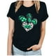thumbnail image 1 of Camisetas de Manga Corta para las Mujeres de Moda Imprimir Cuello Redondo Camiseta, Mezcla de Poliéster Ligero para Primavera Verano Otoño, 1 of 8