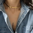 thumbnail image 1 of Collar De Cadena De Oro Para Mujer, Gargantilla De Clavícula Con Cuello De Serpiente Plano Sexy Para Mujer, Joyería De Fiesta Para Mujer, Cadena De Clavícula sonducket AP006164-02, 1 of 6