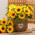 thumbnail image 6 of Beautiful Yellow Sunflowers Artificial Flowers Mini Fake Sunflowers Bouquet with Stems for Home Decoration Party DIY Wedding Bouquets Baby Shower Outdoor Indoor Decoration, 6 of 8