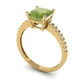 thumbnail image 2 of Clara Pucci 14K Yellow Gold Solid Gold Peridot Solitaire with Accents Anniversary Ring for Women - 2.7 cttw Cushion Cut, 2 of 7