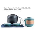 thumbnail image 5 of Travel Tea Set Portable Anti Burn Mini Ceramic Teapot Infuser Set for Outdoor with Storage Bag Green Pot with 2 Cups, 5 of 5