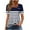 Navy, variant on Women's Tops Square Neck Button Short Sleeve Striped Summer Casual Shirts Loose Tunic Comfortable Tee Blouses (XL, Gray)