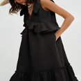 thumbnail image 3 of PENGXIANG Couleur Unie V-Cou Robe Sans Manches pour les Femmes d'Été Décontractée, 3 of 4