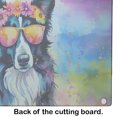 thumbnail image 3 of Border Collie Hippie Dawg Glass Cutting Board Large 12 in x 15 in, 3 of 5