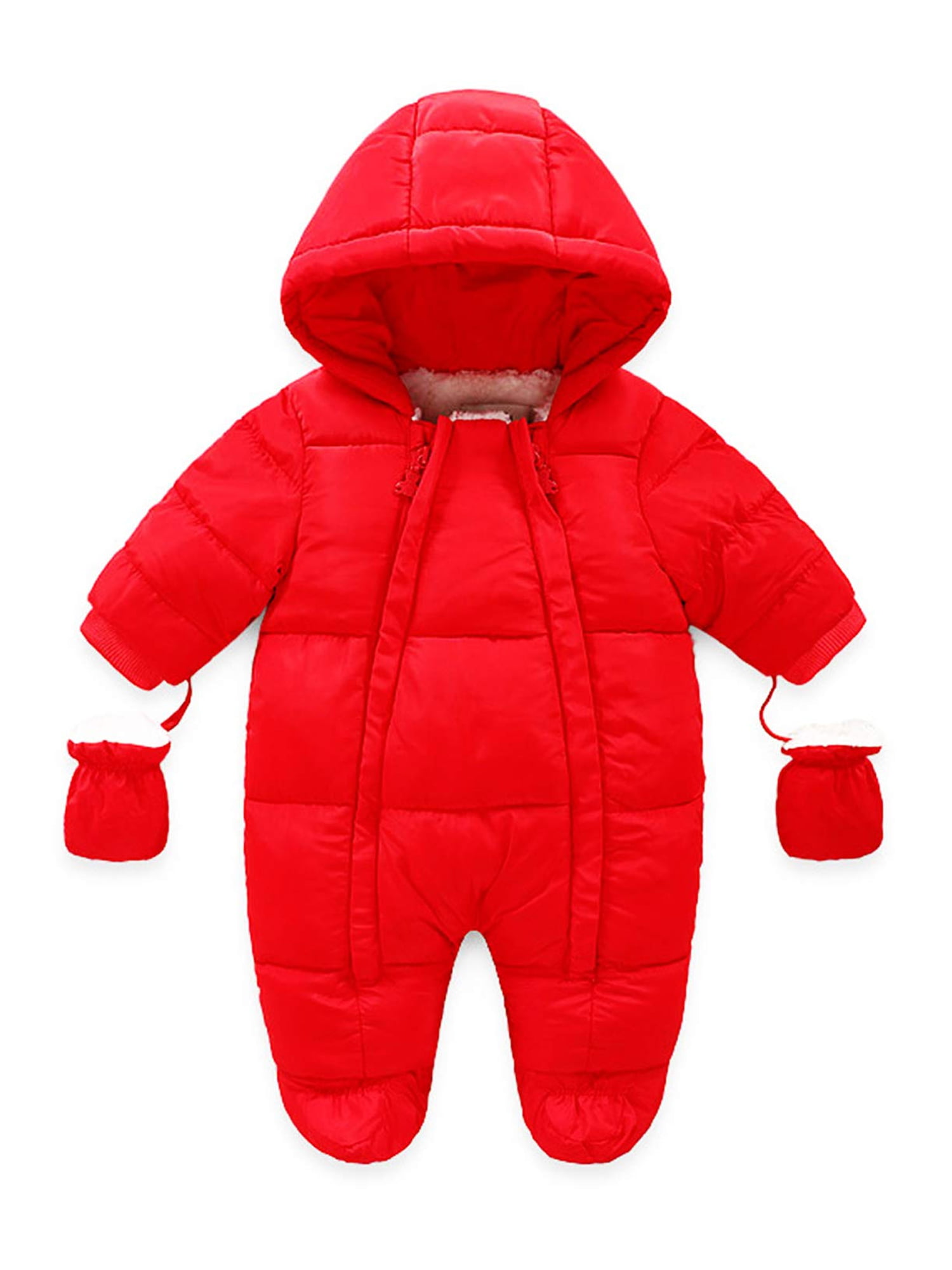 LSHDCER Baby Snowsuit Winter 2 Piece Warm Snow Suit Hooded Down Coat and Down Pants Outfits Set Girls Boys Winter Ski Suit 