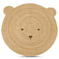 thumbnail image 1 of Bouclair Natural Round Jute Teddy Rug 4', 1 of 9