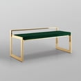 thumbnail image 6 of Posh Living Camilo Velvet and Stainless Steel Base Bench in Green/Gold, 6 of 8