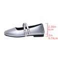 thumbnail image 6 of Womens Shoes,Glossy Flat Casual Shoes Square Toe Slip On Loafers Shallow Opening Breathable Lightweight Comfort Everyday Wear Fashion Footwear,Shoes for Women,Silver,6, 6 of 9