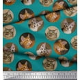 thumbnail image 2 of Soimoi Velvet Fabric Cat Face Animal Print Fabric by The Yard 58 Inch Wide, 2 of 3