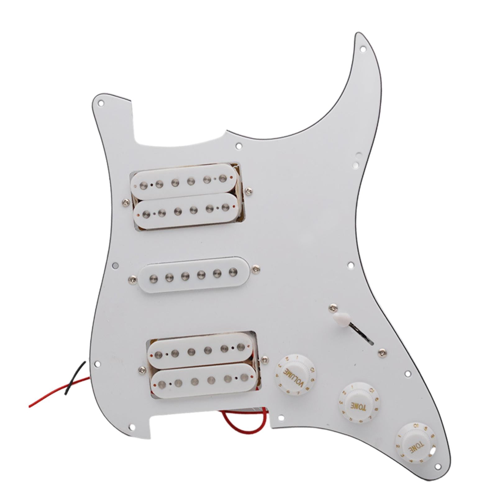 LeeQinersw Guitar Pickguard 11 Hole Modern Metal Professional Multifunction Prewired Loaded HSH white