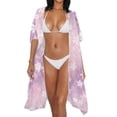thumbnail image 3 of HELLHERO Ombre Cherry Blossom Kimono Swimsuit Cover Up - Lightweight Breathable Beachwear for Summer Vacation, Pool & Resort - Elegant Flowy Women's Coverup, 3 of 6