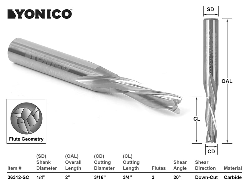 Due Punte Router Flauto Fresatura Compressione Su/giù Fresatura - Foto 10