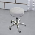 thumbnail image 4 of Funda elástica para taburete, diámetro 11-15", asiento de fibra de poliéster elástica, lavable y resistente al polvo. Redondo gris plata para 28-38cm, 4 of 9