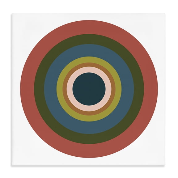 Stupell Industries Modern Red Modern Circles Canvas Art, 17 x 17, by Jim Schlotzhauer