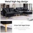 thumbnail image 2 of Canapé Sectionnel en Forme de U en Forme de Nuage, Taille 125,9 Pouces, Tissu chenille, Équipé d'Un Fauteuil Inclinable Simple et d'Un Repose-Pieds Mobile, Canapé Modulaire Moderne, avec une interface USB au Centre, 2 of 8