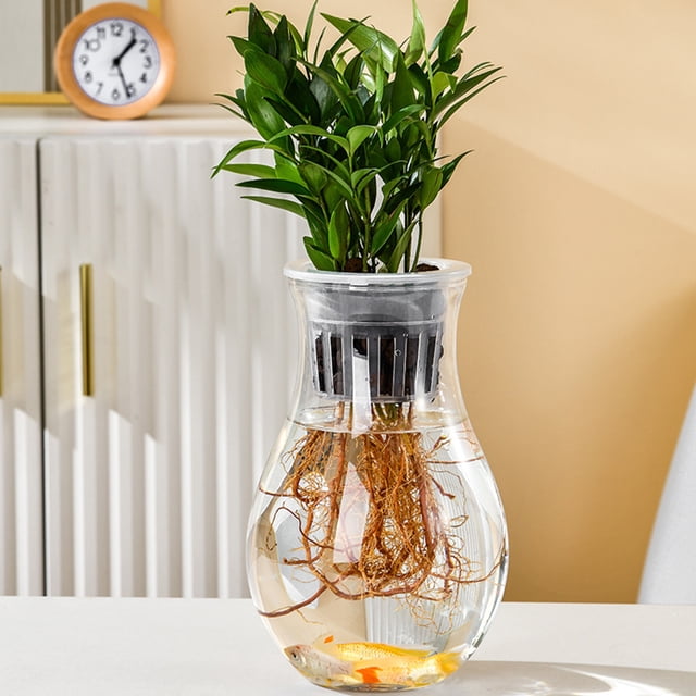 Transparent Flower Pots Plastic Vase Floor Vase Living Room Home Small Bottle Ornaments Office Hydroponic Flower Arranger