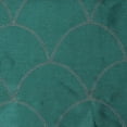 thumbnail image 2 of Teal 3 Pc Kitchen Window Curtain Set: Faux Silk, Metallic Raised Pin Dots Fish Scale Design, 2 of 2