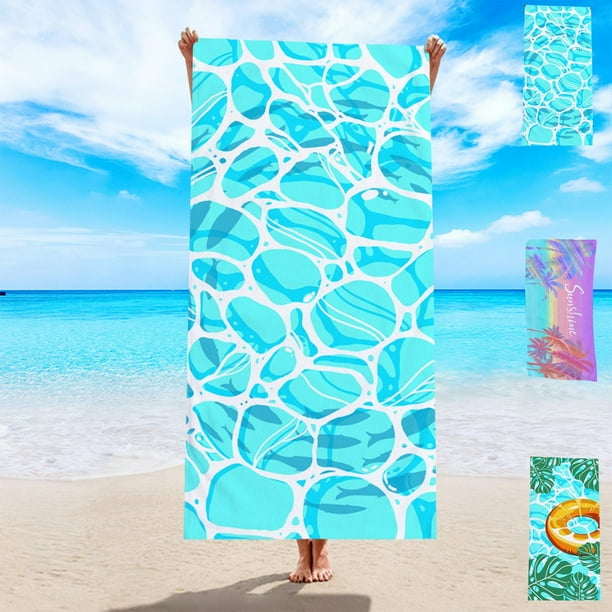 Toalla de playa de microfibra - manta antiarena y de secado rápido para viajes, piscina, acampada - 70x150cm (27,5x59 in) - Diseño multicolor