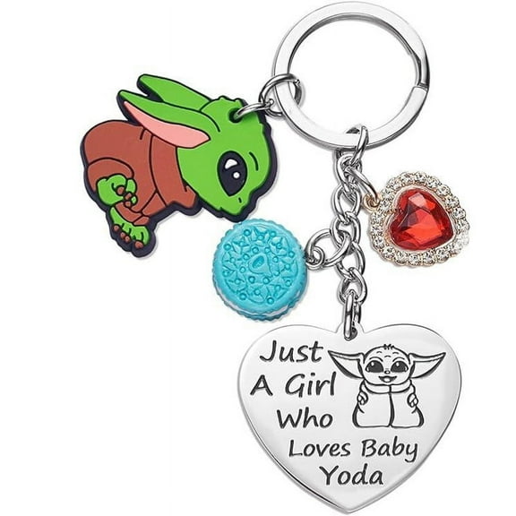 Yoda Family Gifts Cute Keychains Friendship Gift Stuff Ornament Heart Keychain Birthday Present Women Men Girls Boys Son Daughter