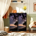 thumbnail image 6 of 4 Drawer Vertical Storage Dresser Beautiful sunset palmtree silhouette ocean Bali pink purple colors with Wood Top Fabric Pull Drawers, 6 of 8