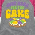 thumbnail image 3 of Instant Message - Mardi Gras Here For The Cake - Toddler & Youth Girls Raglan Graphic T-Shirt, 3 of 6