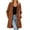 Brown, variant on Womens Casual Hooded Wool Blend Coat Long Straight Cut Single Breasted Front Buttons Side Pockets Fall Winter Outerwear Ginger L