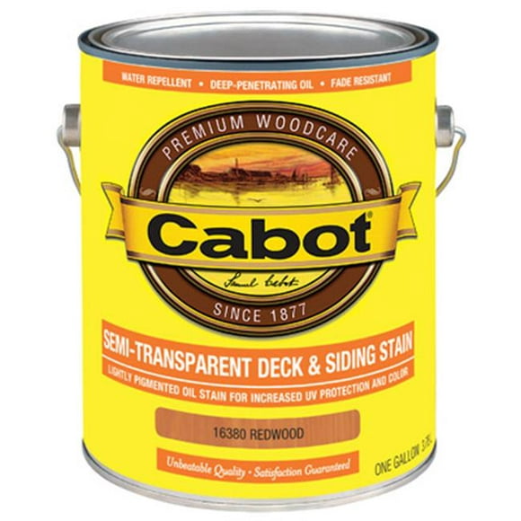 Cabot Samuel 16380-07 Gallon Redwood Semi-Transparent Deck & Siding Stain - Pack of 4