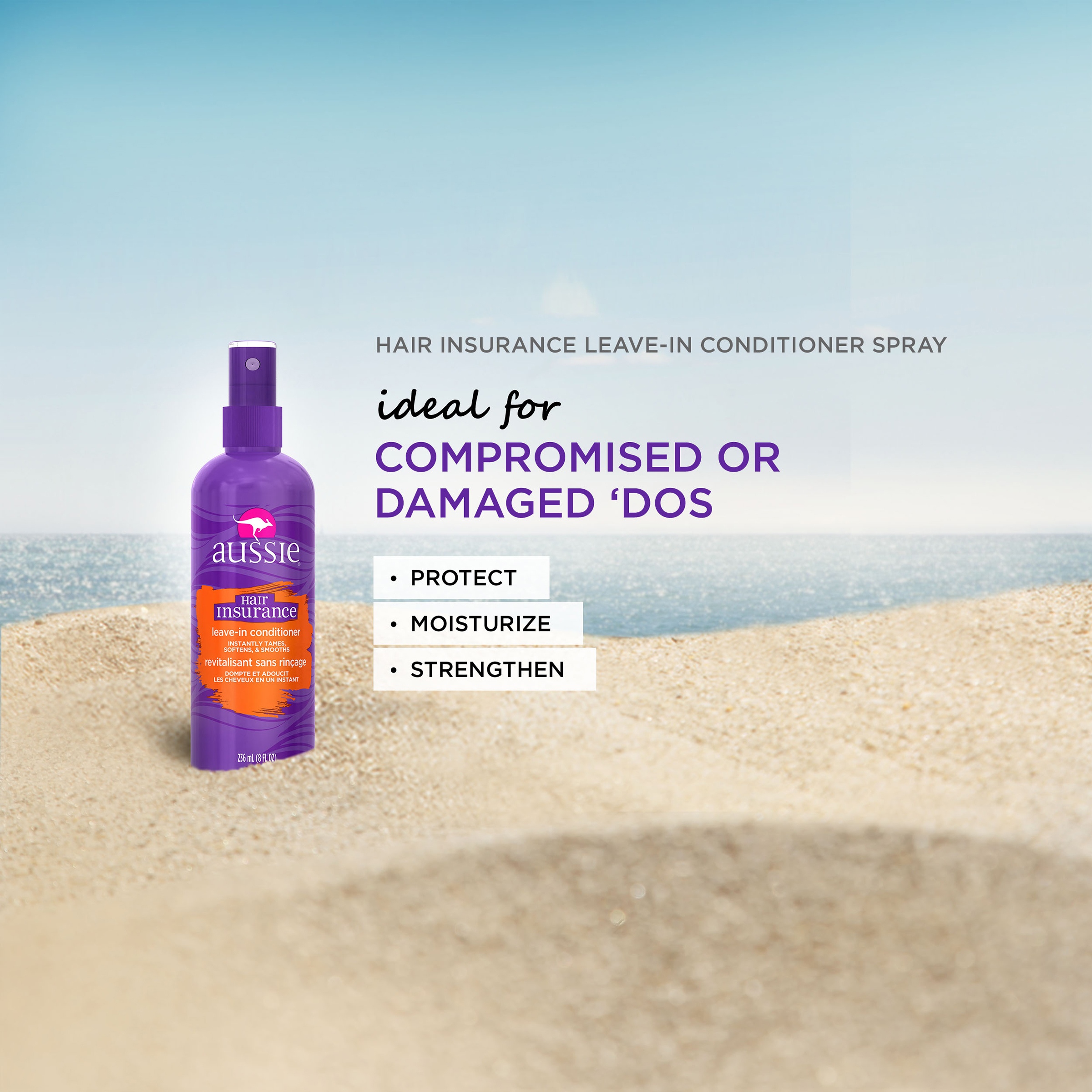 Aussie Hair Insurance Leave-In Conditioner Spray, 8 fl oz - image 5 of 9