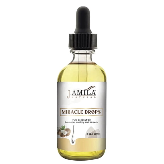 J. AMILA Natural Miracle Drops - Pure Coconut Oil for All Hair Types & Skin Health (2oz)