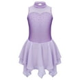 thumbnail image 3 of Aislor Kids Girls Hollow Back Figure Skating Gymnastics Leotard Ballet Dance Dress 6-16 Lavender 8, 3 of 7