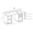 thumbnail image 3 of Gavin 58" Bureau d'Ordinateur 3 Tiroirs avec Clapier en Noyer Foncé, 3 of 5
