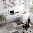thumbnail image 4 of Homfa White Desk with Drawers, Makeup Table for Girls, Study Work Desk Table for Home Office Writing, 4 of 12
