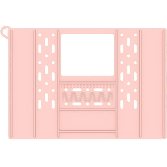 YOPTOP Housse de Dessus d'Évier pour Comptoir de Salle de Bain, Organisateur d'Espaces, Tapis de Maquillage, Housse d'Évier de Salle de Bain Pliable 57x40x0.8cm, Rose